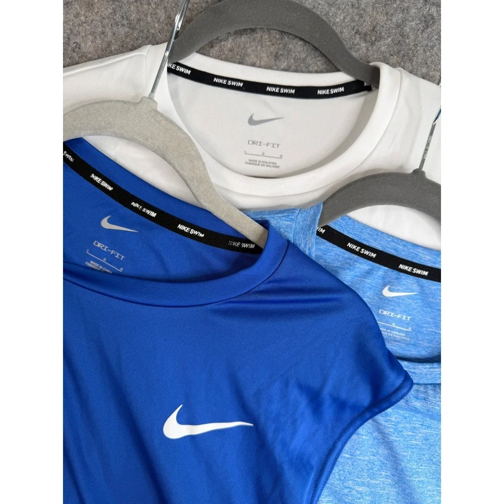 Lot 3 Nike Swim Dri-FIT UPF 40+ Sleeveless Muscle Tank Top Athletic Shirt Mens L
